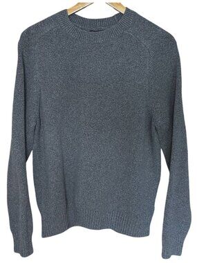 Banana Republic Pullover Sweater Gray Green Cotton Blend Long Sleeve Men Medium